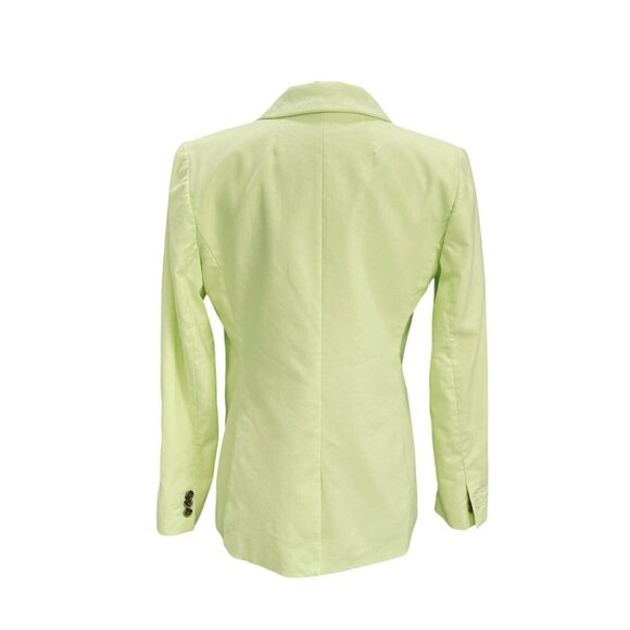 J Crew Neon Yellow Blazer Womens Size 6 Linen Workwear Y2K Office Street Style - Picture 11 of 11